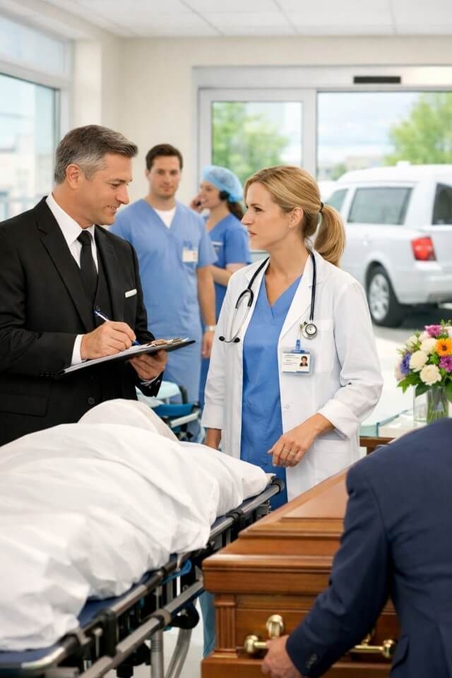 hospital coordination with a funeral director in Greenbelt, MD