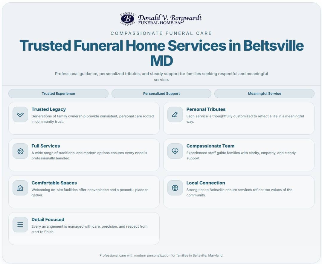 Why Families Trust Donald V. Borgwardt Funeral Home, P.A. for meaningful farewells in Beltsville, MD