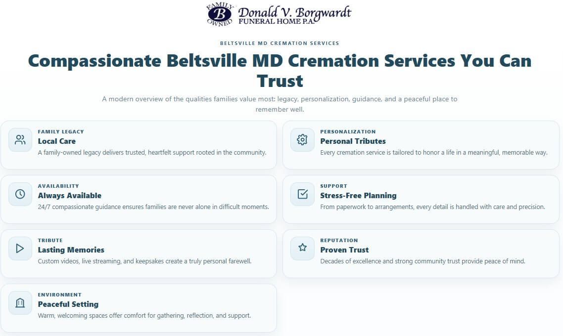 why families in Beltsville, MD trust us for compassionate cremation services