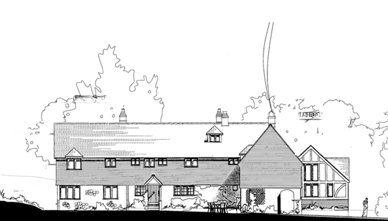 Drawing of an old house