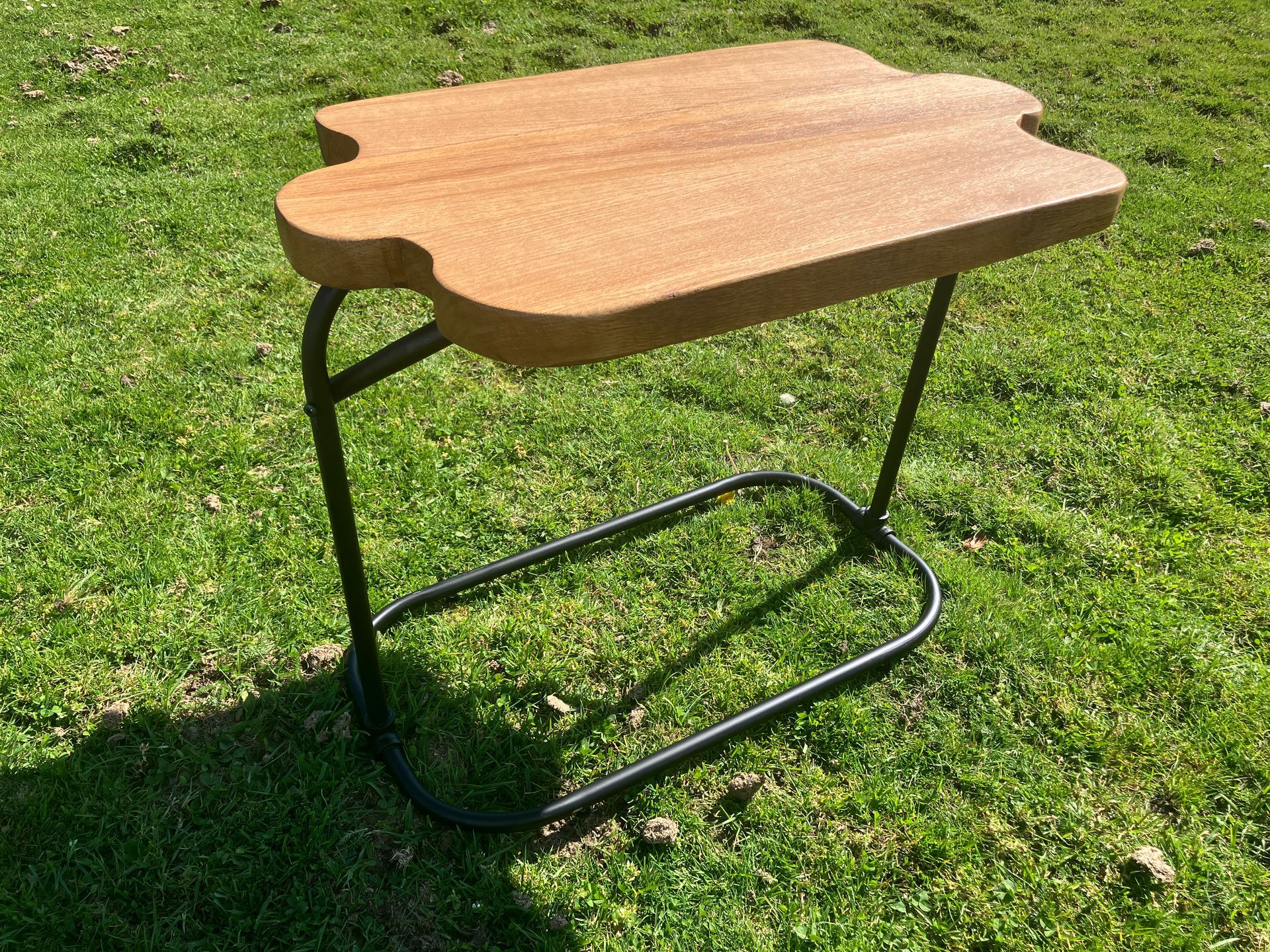 Jigsaw shaped oak coffee table