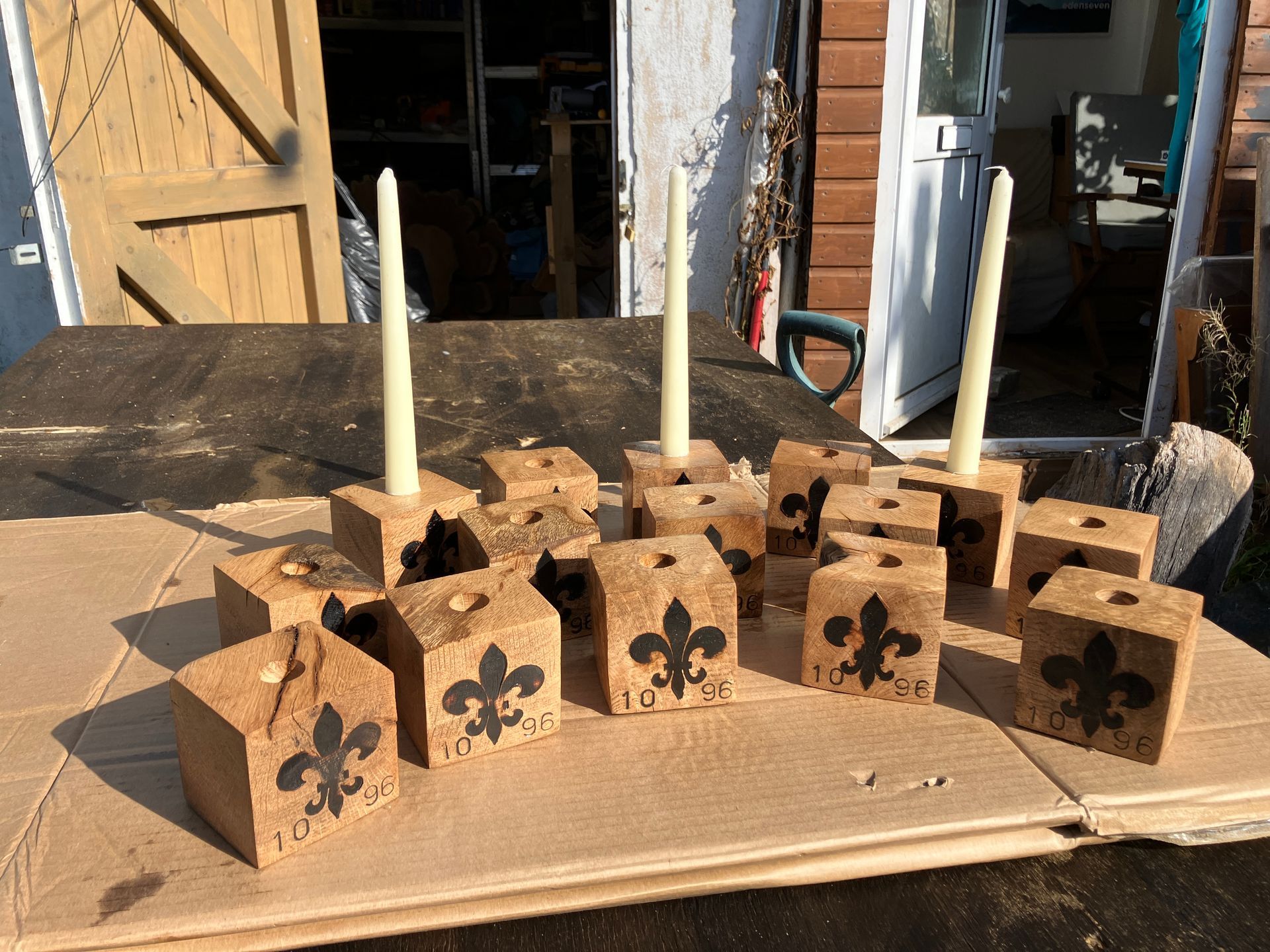 Custom made number 1 candlesticks