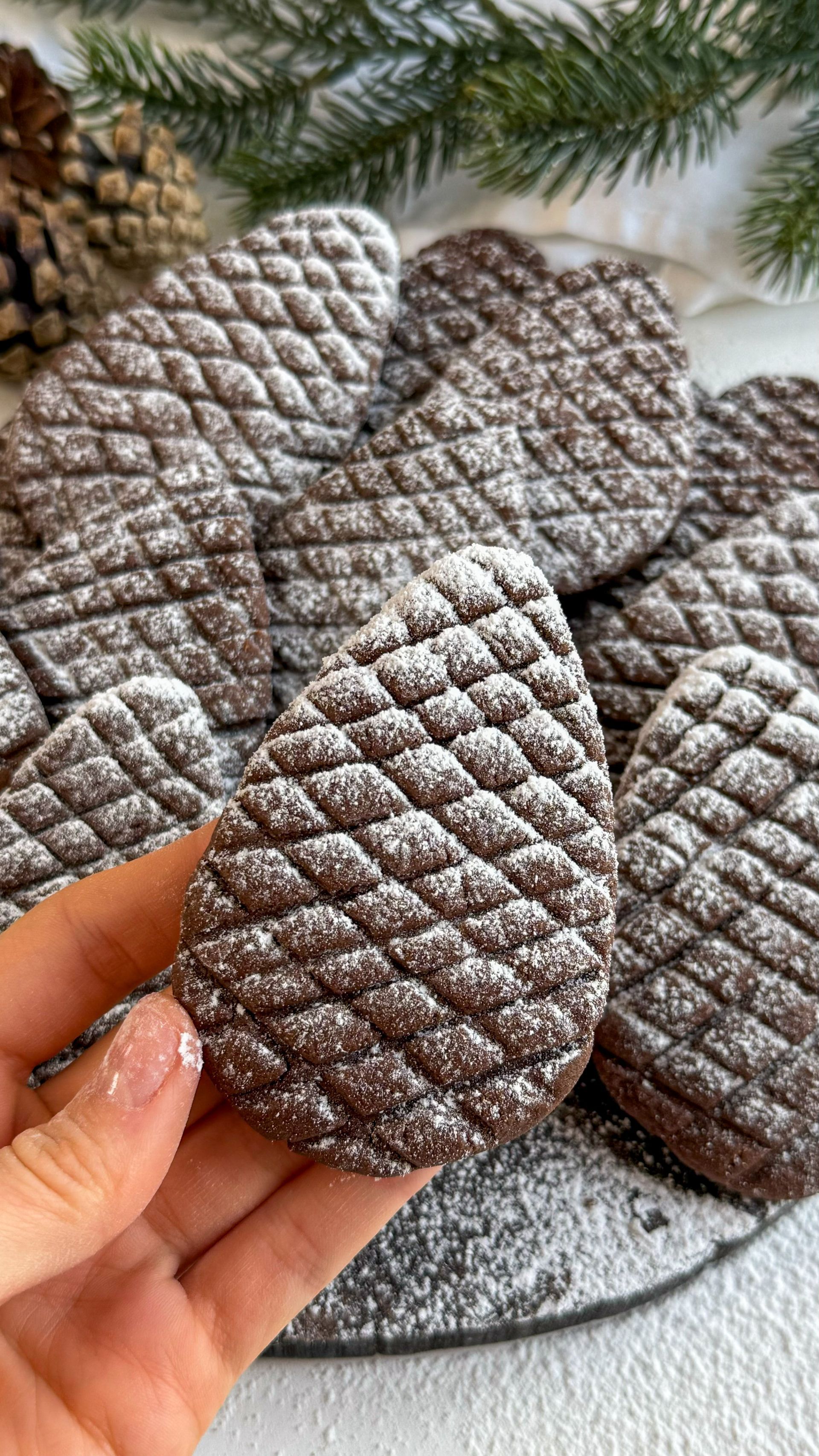 Leckere Schoko Tannenzapfen Plätzchen