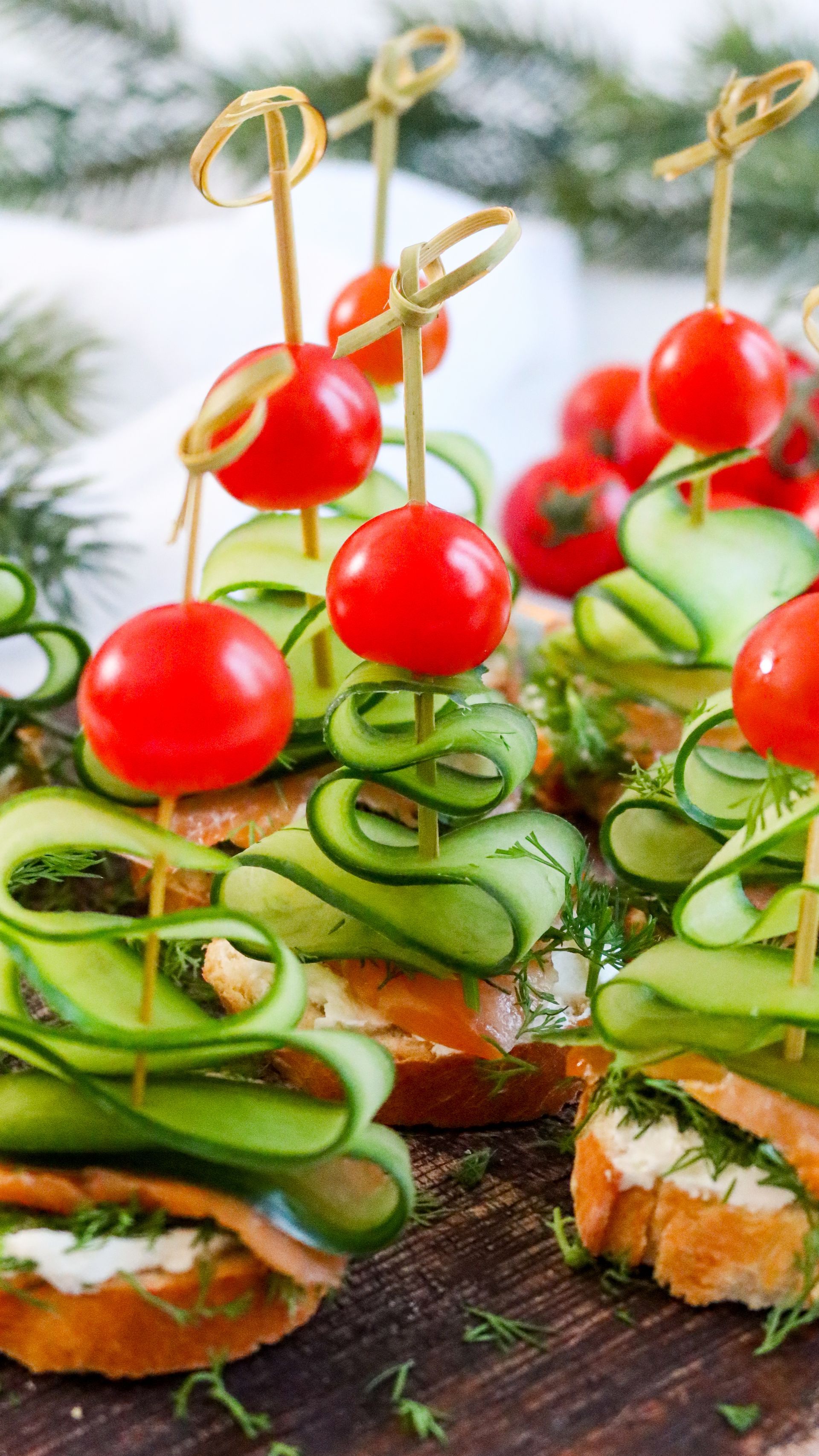 Leckere Weihnachtsbäume als Snack oder Appetizer