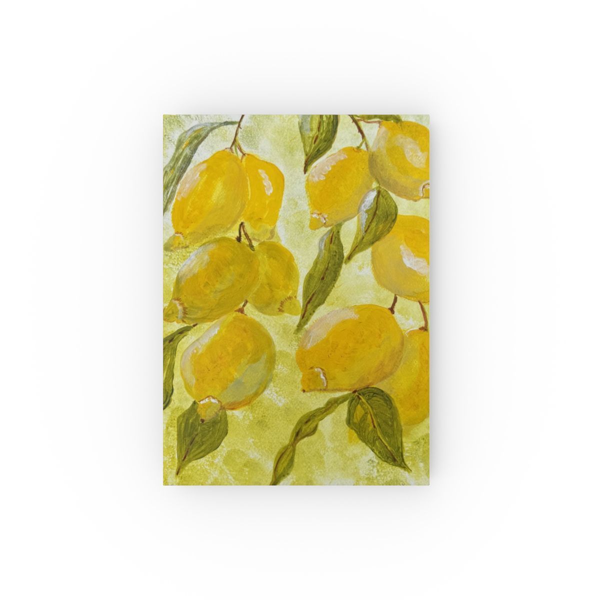 Lemon pattern hardback journal with yellow citrus artwork cover