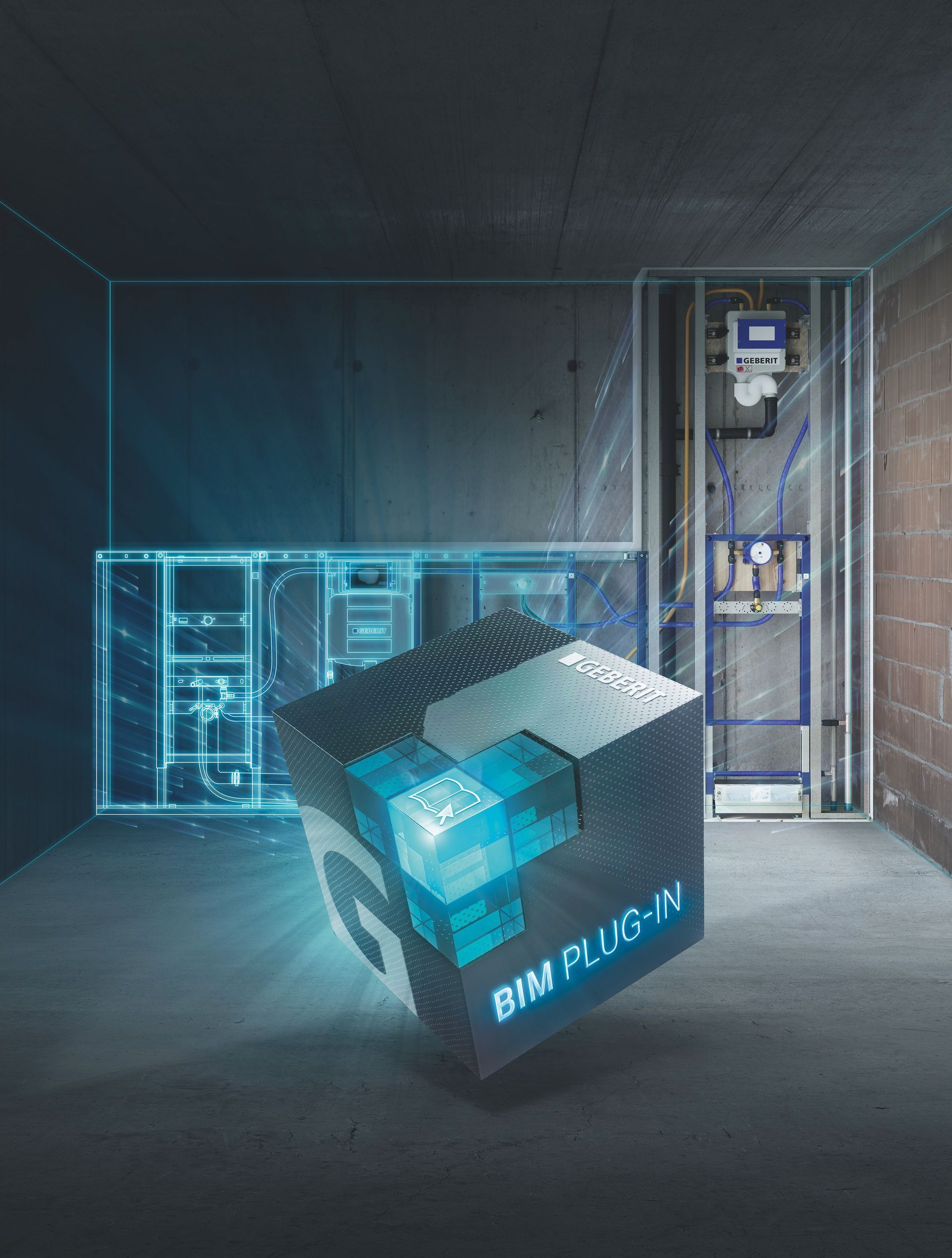 Geberit BIM plug-in badkamer achter de wand