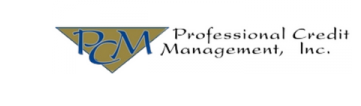 Professional Credit Management, Inc. logo with blue and gold initials PCM