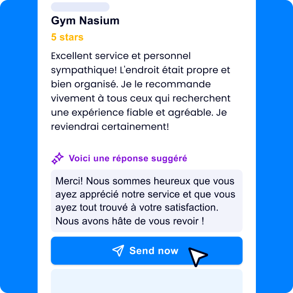 A screenshot of a message from gym nasium in french