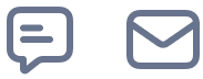 A speech bubble and an envelope icon on a white background.