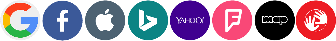 Bing logo and Yahoo logo.