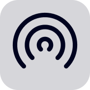 A black circle with a c in the middle on a white background.