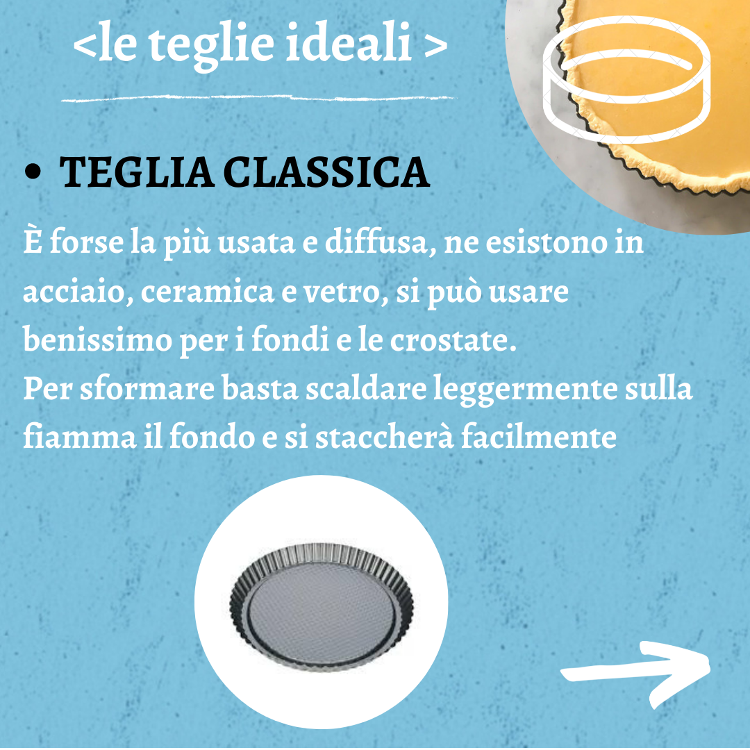 Uno sfondo blu con la scritta teglia classica