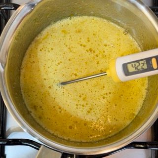 Termometro che segna 45 gradi nel composto