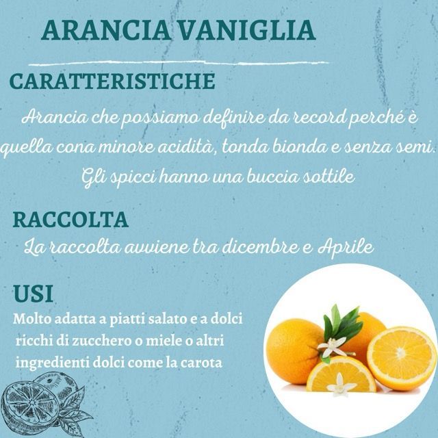 Un poster che dice arancia vaniglia sopra