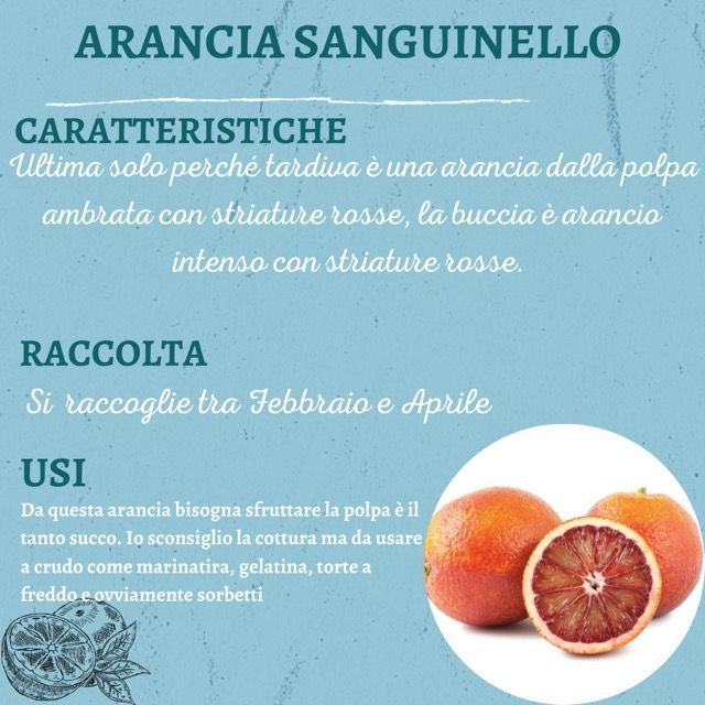 Un poster che dice arancia sanguinello sopra