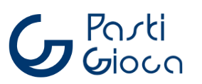 A blue and white logo for pasti gioca