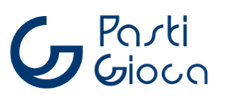A blue and white logo for pasti gioca