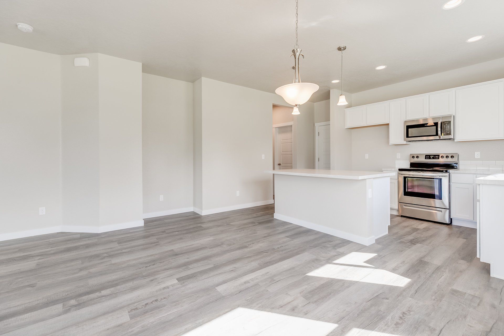 big open room with hardwood floors