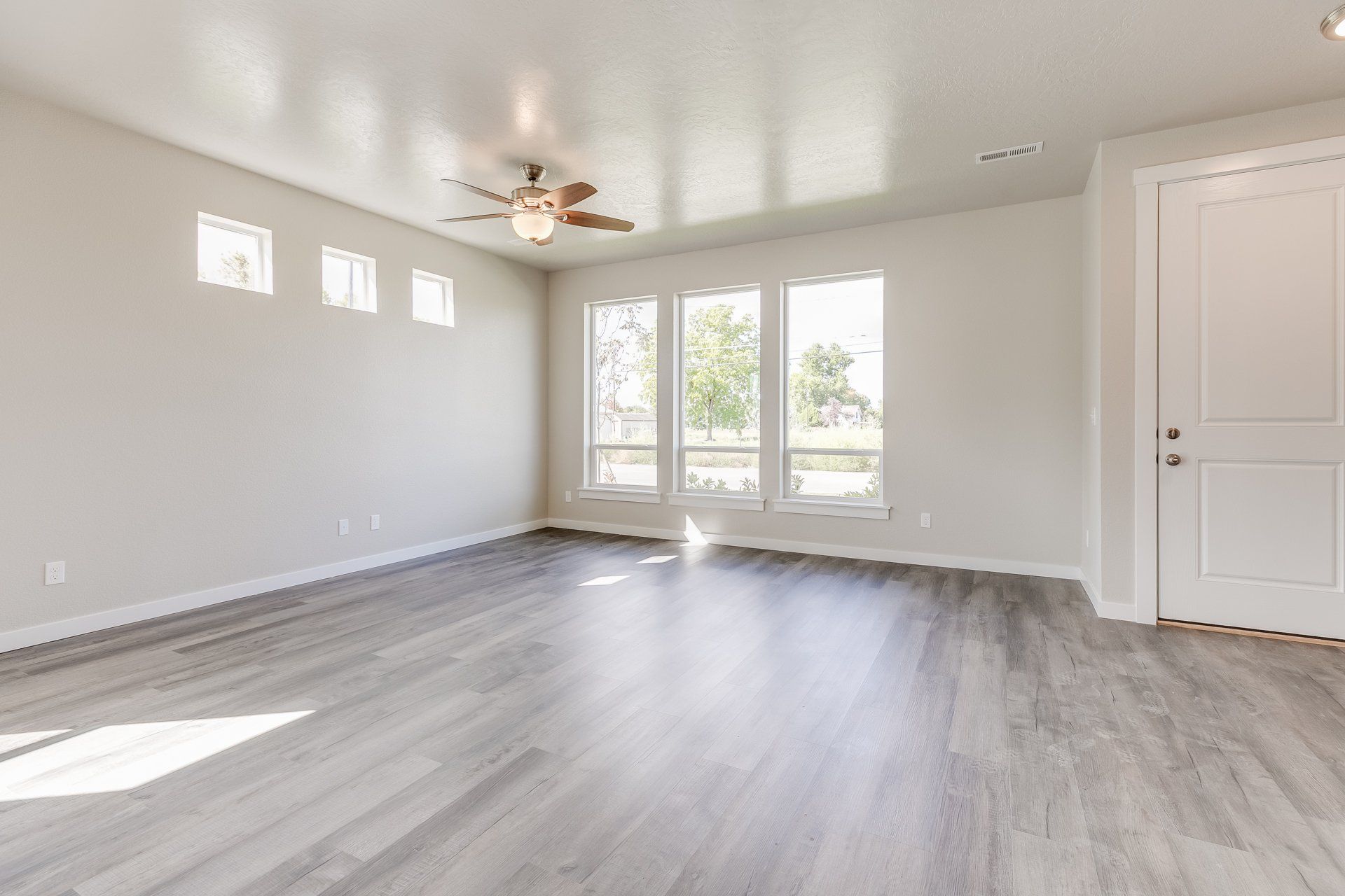 living room with big windows
