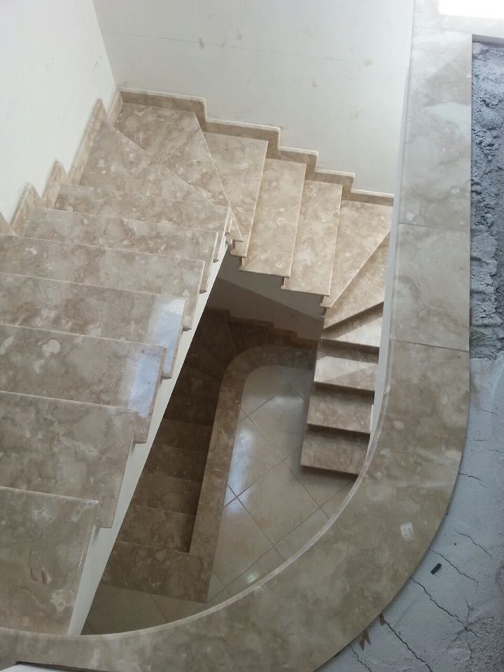 light gray stone stairs