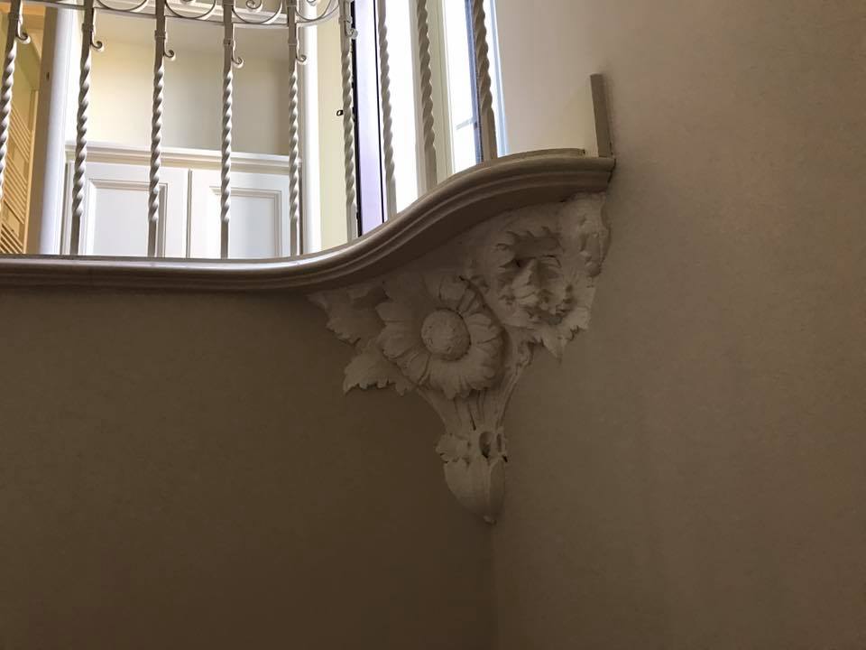 decorative stone detail on wall
