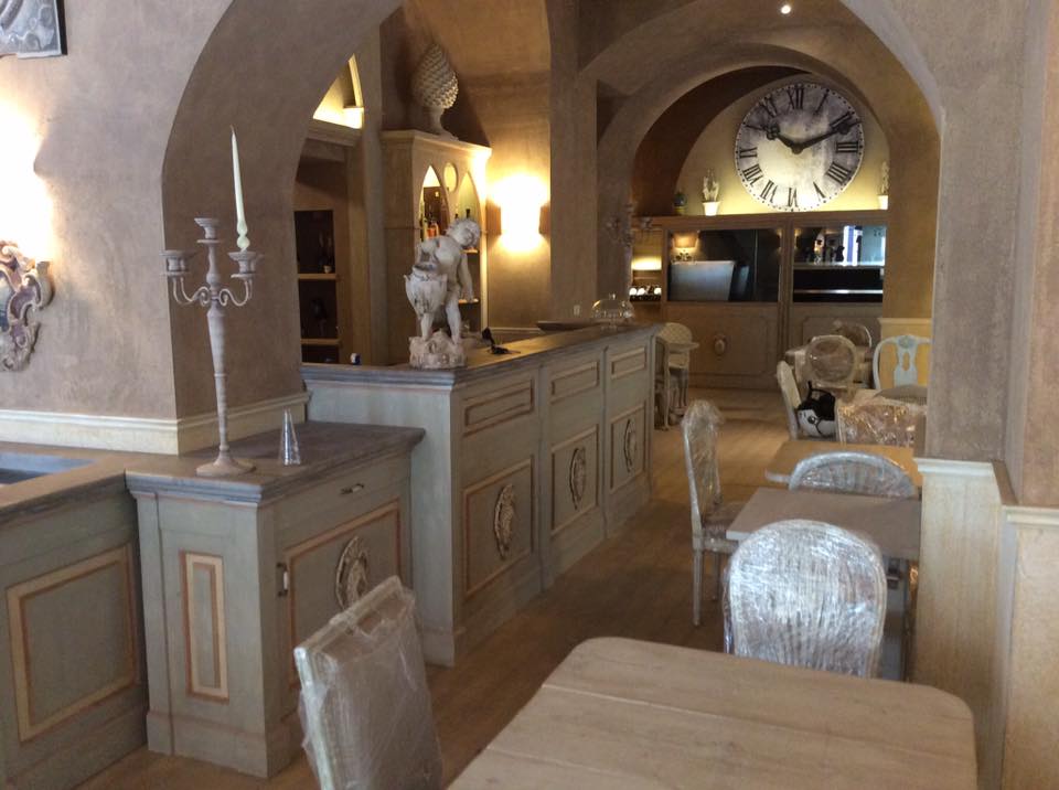 classy room with stone furniture