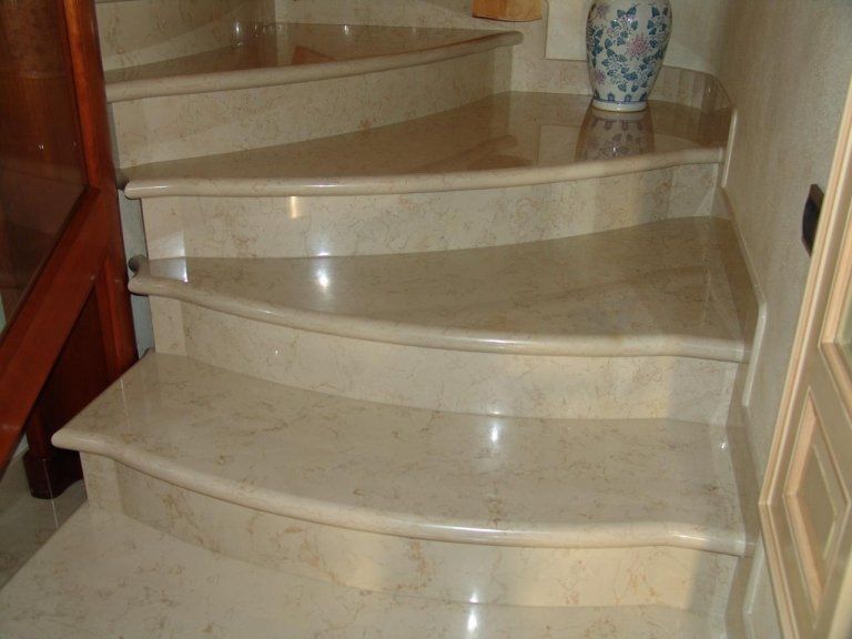 beige marble interior stairs