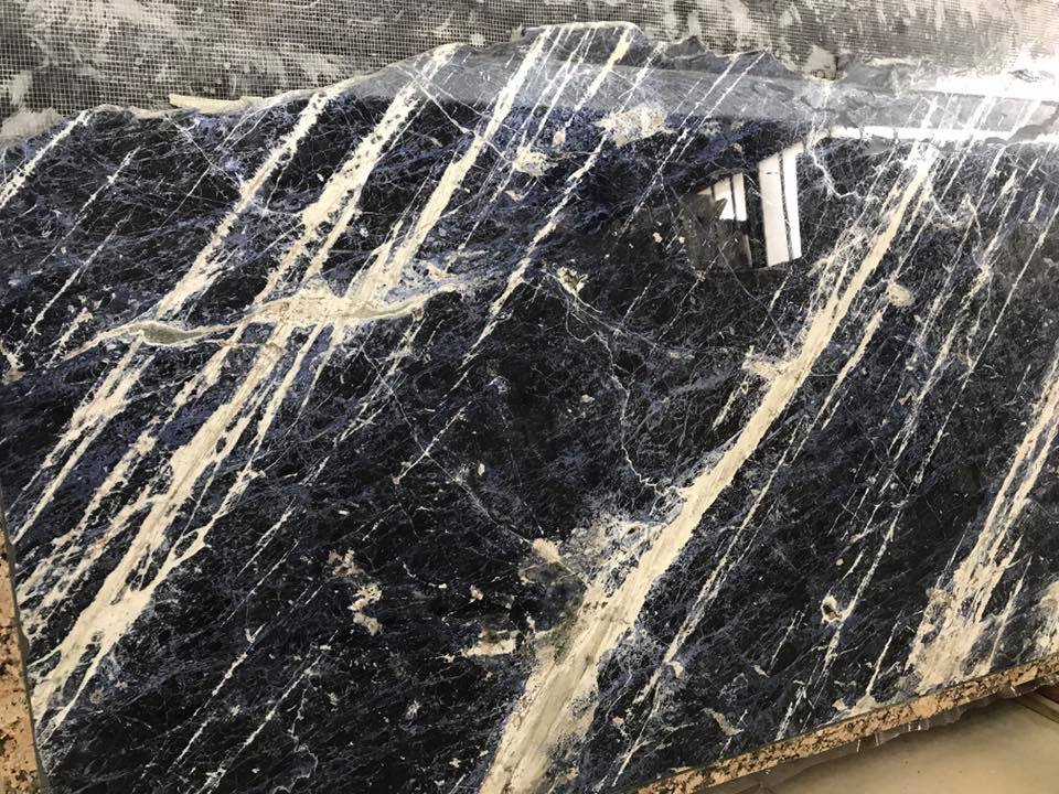 black marble with white veins