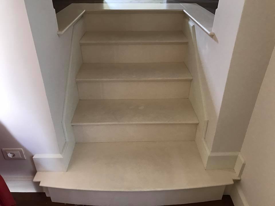 beige stone stairs