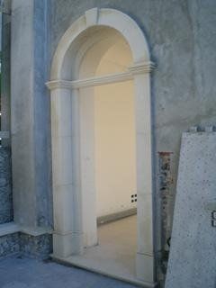 white marble doorpost