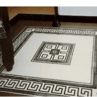 stone floor with geometric decorations