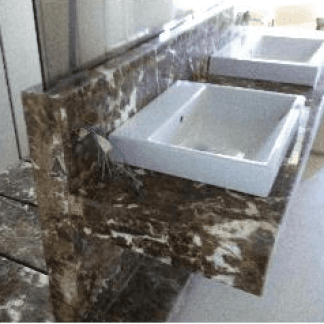 stone bathroom top with two washbasins
