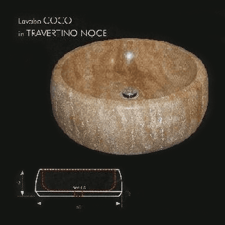 round travertine washbasin