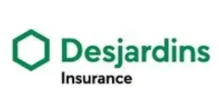 A green and white logo for desjardins insurance