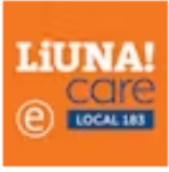 The logo for liuna care is orange and white