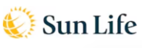The sun life logo has a sun and a globe on it.