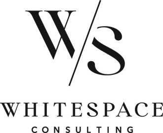 White WS logo above the words “WHITESPACE CONSULTING” in black on white background