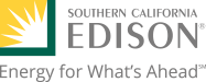 Southern California Edison logo with sunburst and text 