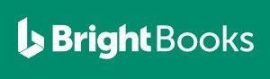 the bright books logo is on a green background .