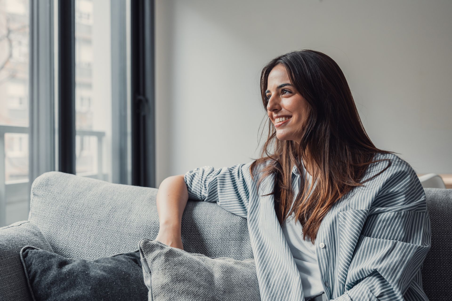 Woman smiling