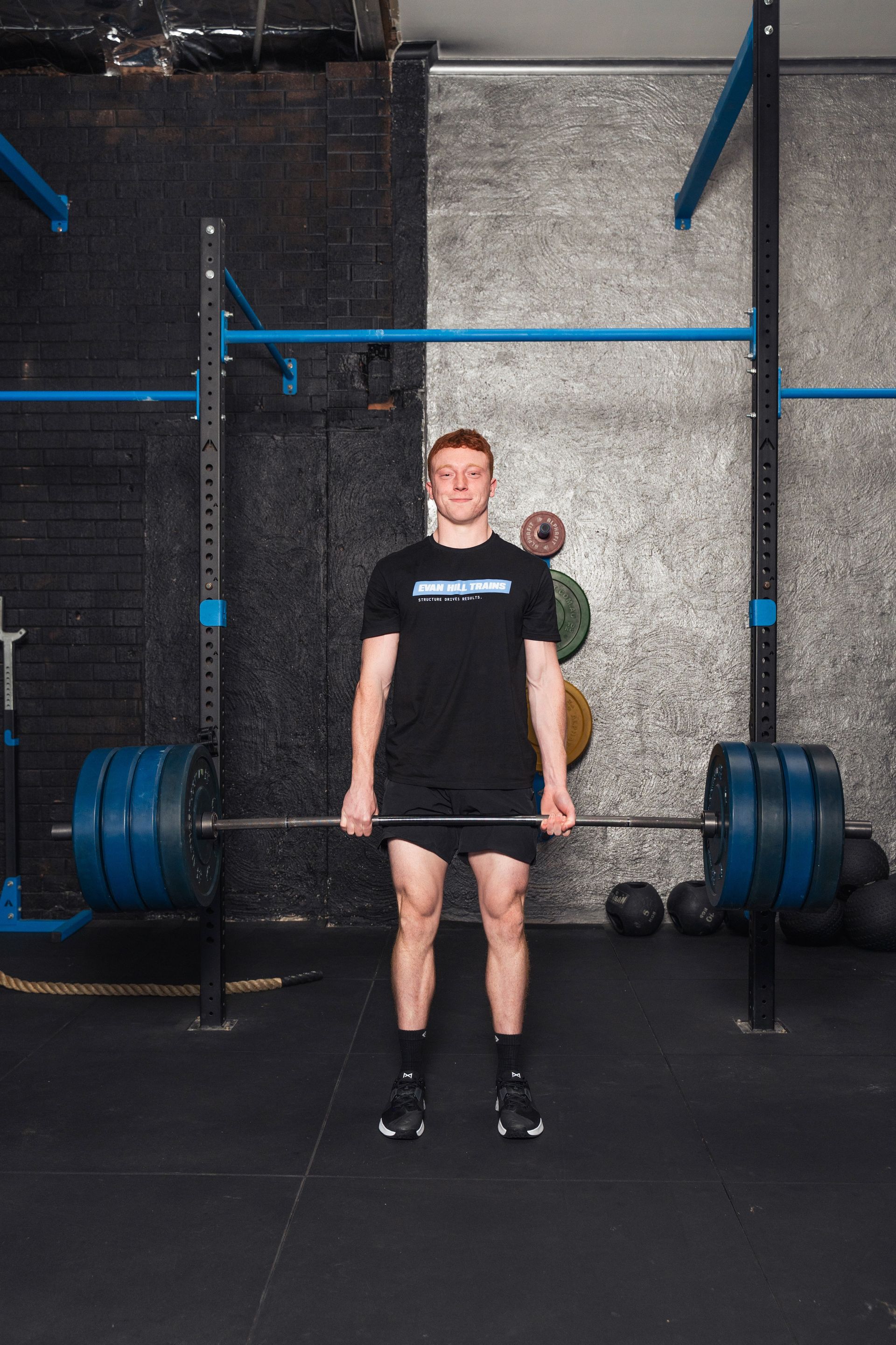 Athlete training in gym