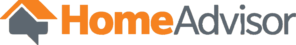 HomeAdvisor logo with orange house icon and gray text