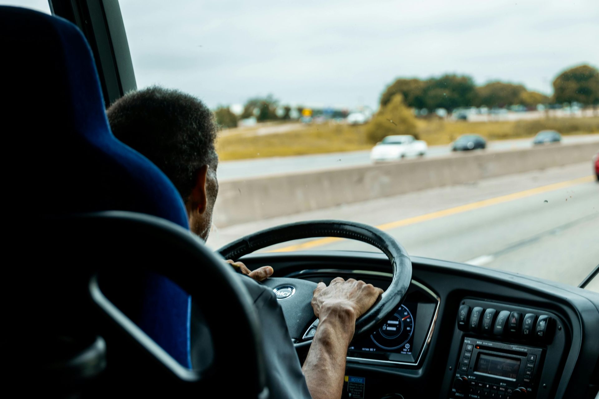 Professional charter bus driver in San Diego