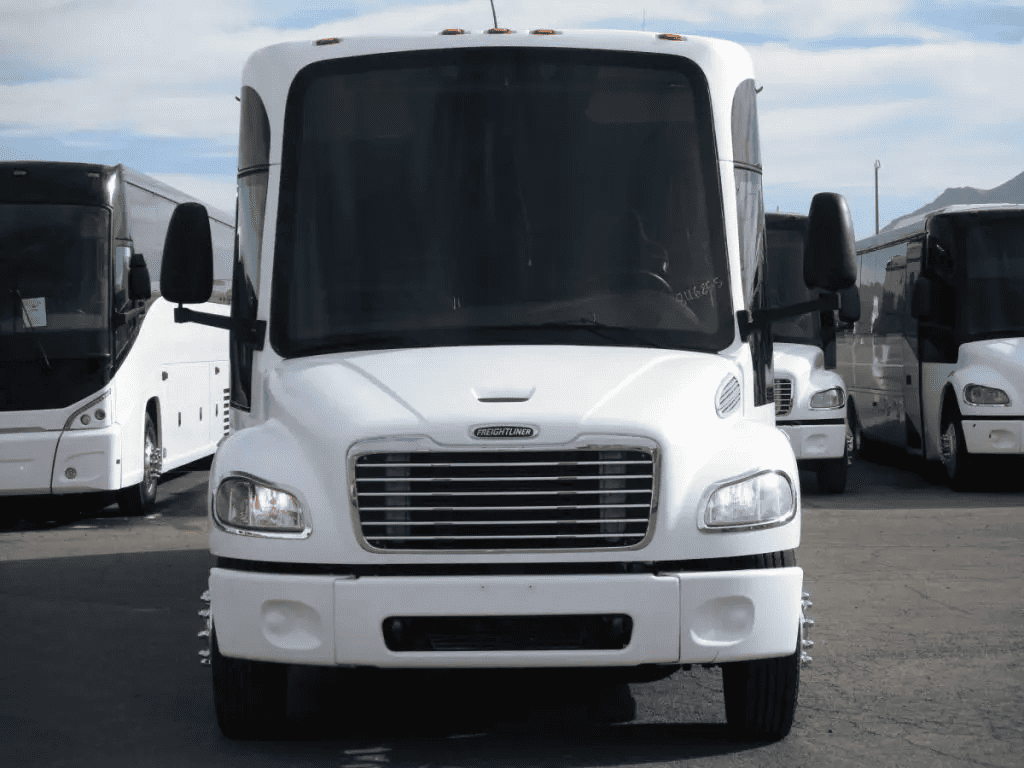 Minibus rental in San Diego waiting to pick up a group for travel