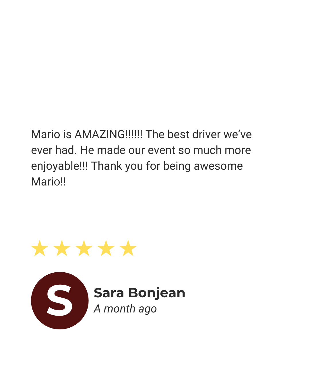 Text-based feedback highlighting competitive pricing and great customer service