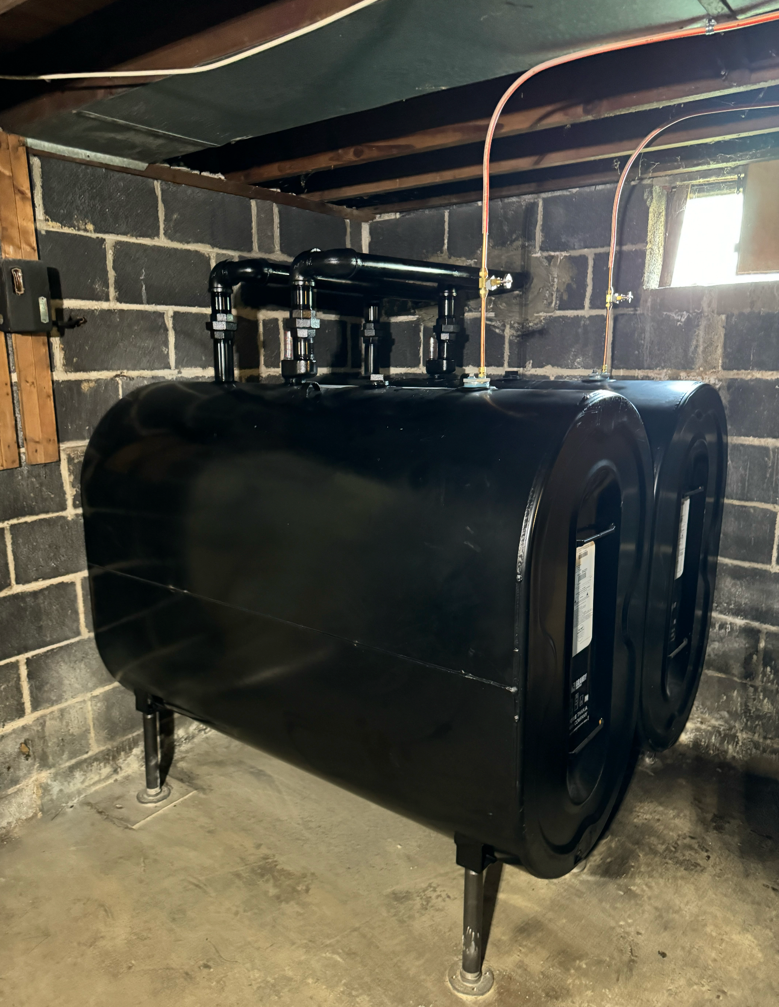 Indoor or outdoor oil tank installs that meet local regulations.
