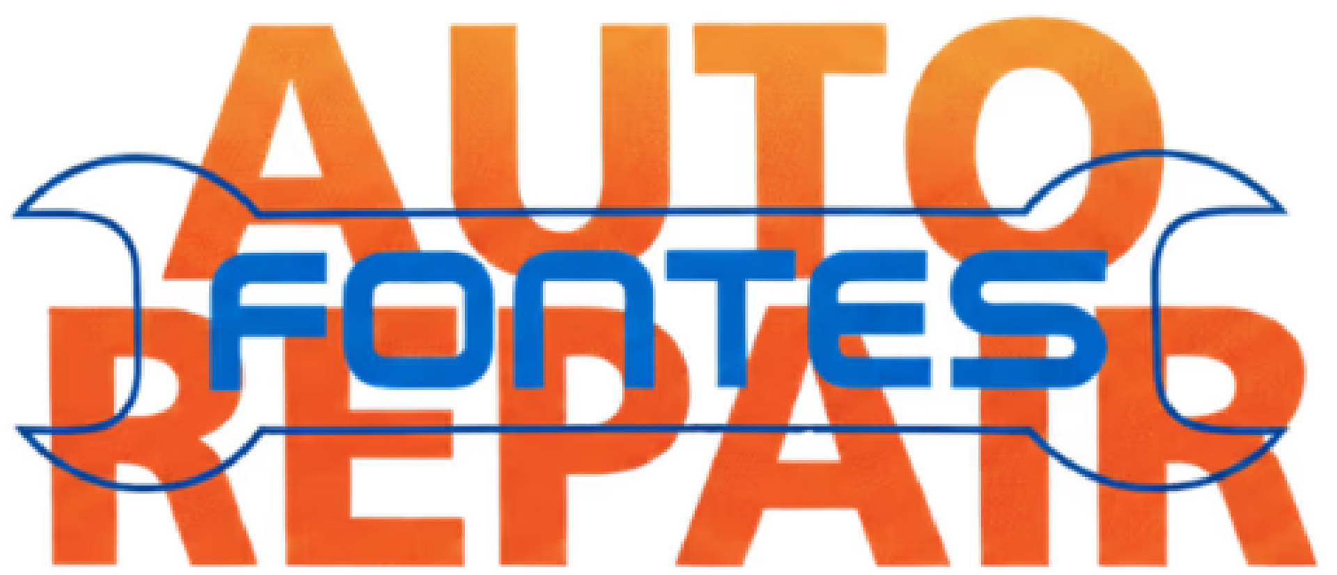 Logo for Fontes Auto Repair with the word "FONTES" in blue and "AUTO REPAIR" in orange, featuring an orange wrench icon.