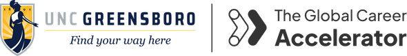 UNC Greensboro and The Global Career Accelerator logos