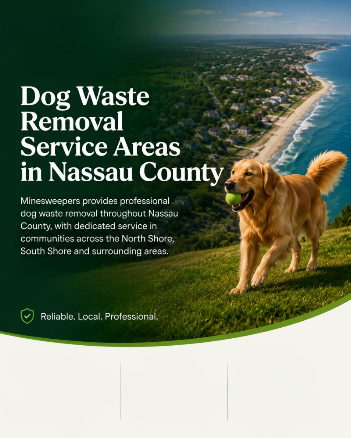 Dog waste removal service areas throughout Nassau County, NY