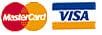 MasterCard and Visa payment logos on a white background